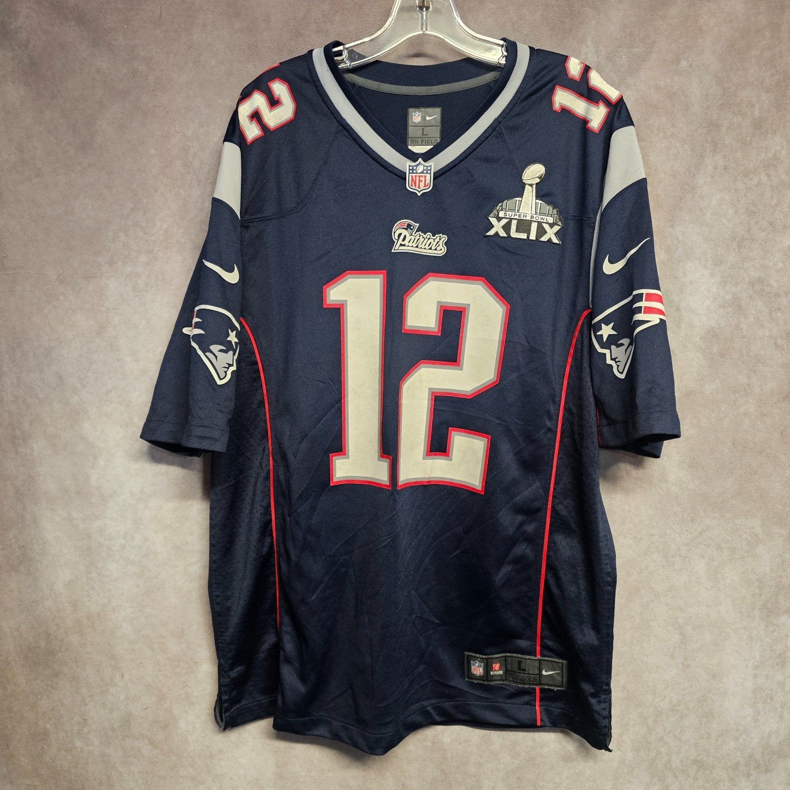 Nike NFL New England Patriots Tom Brady 12 Super Bowl XLIX