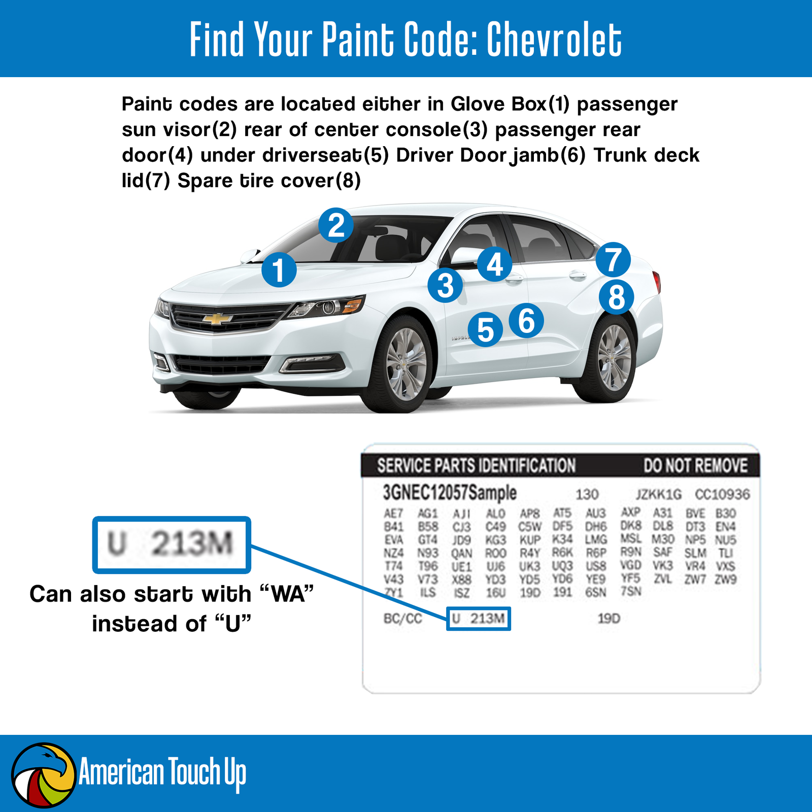 Chevy Genuine Oem Automotive Touch Up/spray Paint Select Your Color