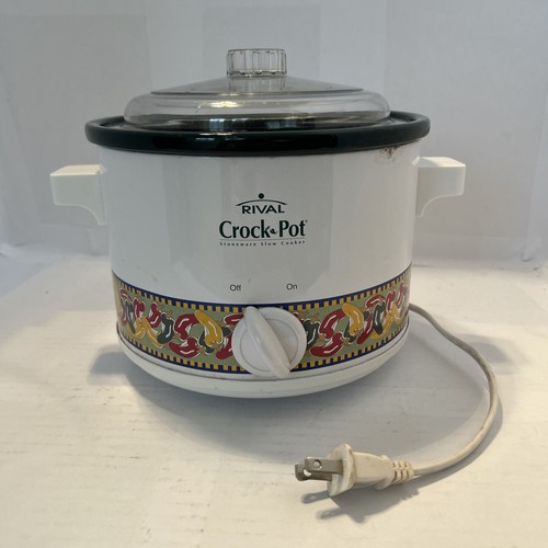 Rival 2-quart Slow Cooker Crock Pot Model 3122 Chili Pepper Design. Tested Works