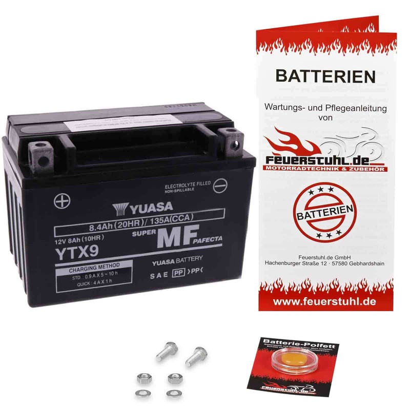 Yuasa Batterie Honda Cbr 400 Rr Nc23 1988-1989 Startbereit Inkl Pfand Ytx9