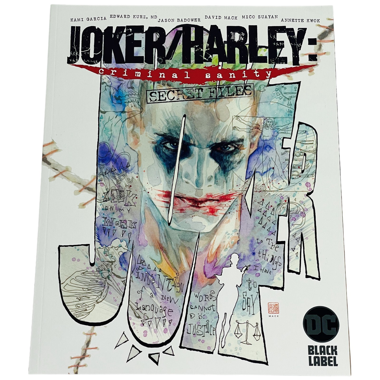 DC Black Label Joker/Harley Criminal Sanity Secret Files Kami Garcia Edward Kurz