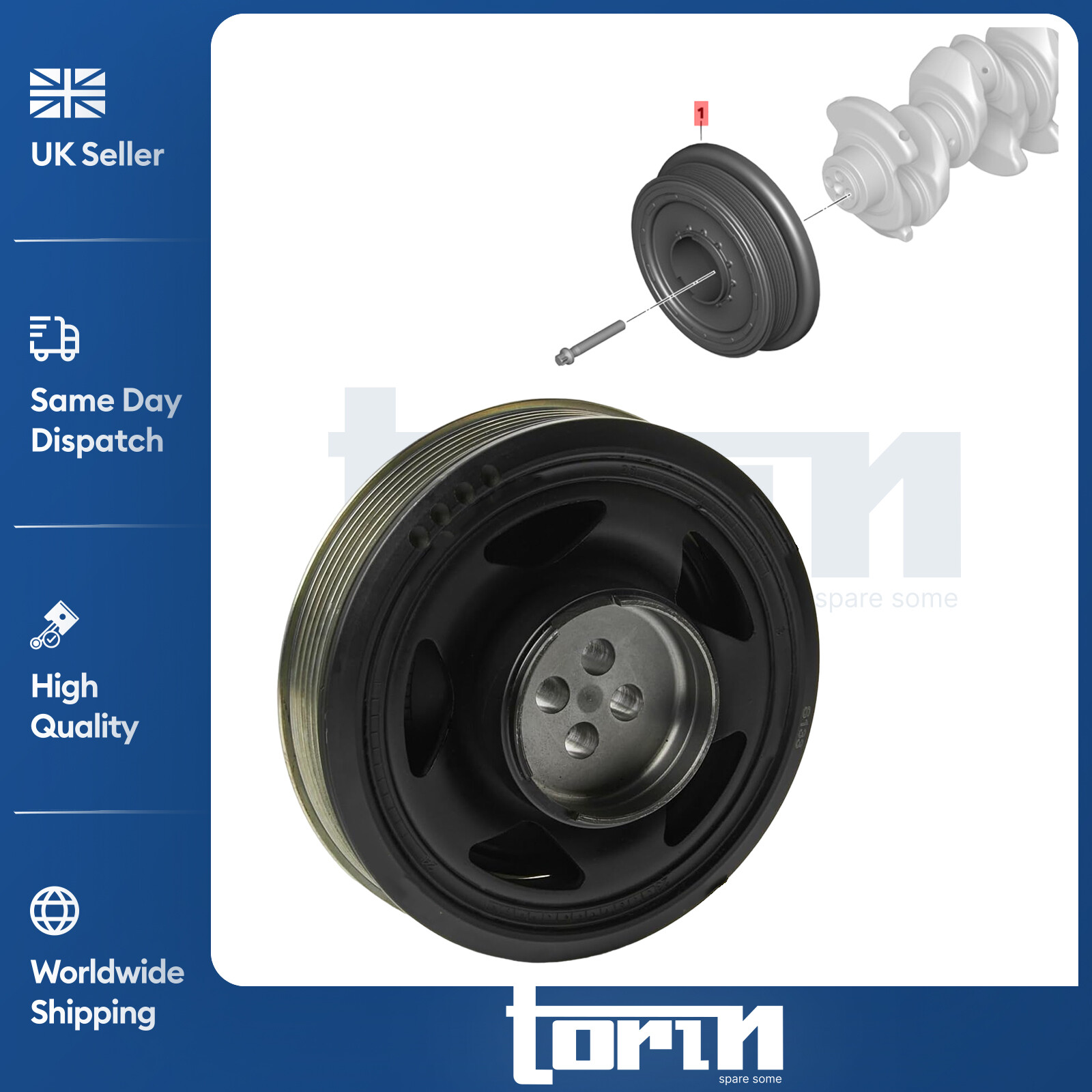 Crank Pulley for BMW F20 F21 F45 F46 Mini F54 F55 F56 F57 F60 One D Cooper 1.5 D