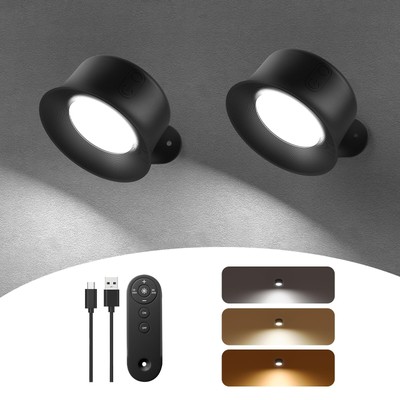 Wall Lights,2 Pcs LED Wall Lamps Scones with 3200mAh Rechargeable Battery Ope...