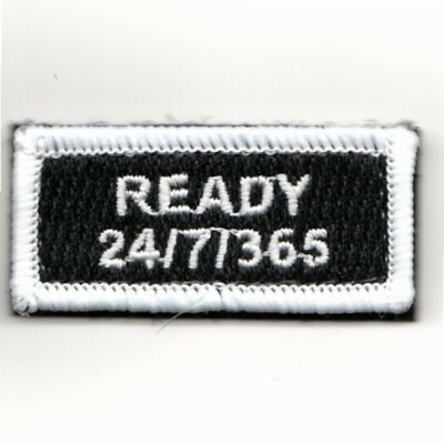 USAF AIR FORCE FSS READY 24/7/365 BLACK HOOK & LOOP EMBROIDERED JACKET PATCH