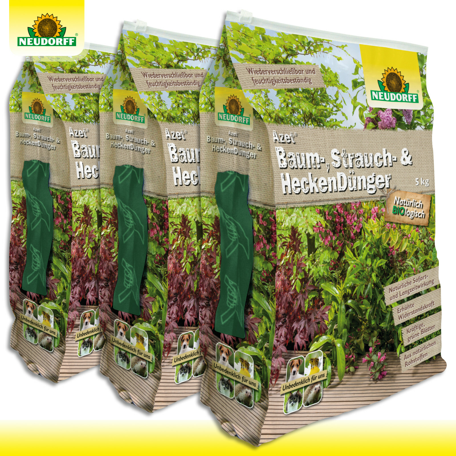 Neudorff Azet 3 x 5 kg Baum-, Strauch- & HeckenDünger