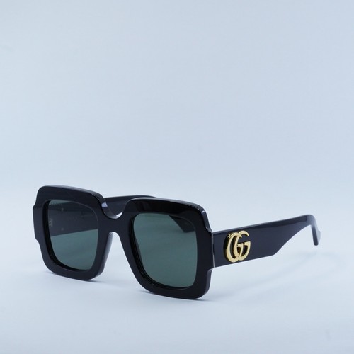 Pre-owned Gucci Gg1547s 001 Shiny Black/grey 50-24-145 Sunglasses Authentic In Gray
