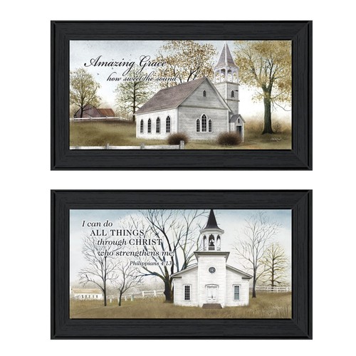 Набор из двух настенных рисунков Amazing Grace 3 в черной рамке