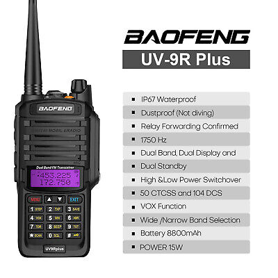 BAOFENG Long Distance VHF UHF Walkie Talkies 2 Way Radio w/ Rechargeable Battery