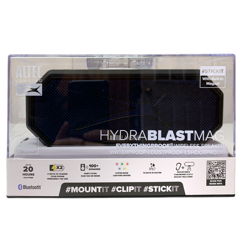 Altec Lansing HydraBlast Mag EverythingProof Bluetooth Portable Speaker, Blue