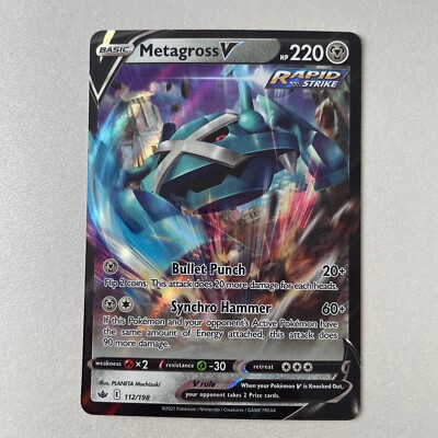 Pokémon Chilling Reign #112 Metagross V Full Art Holo Ultra Rare