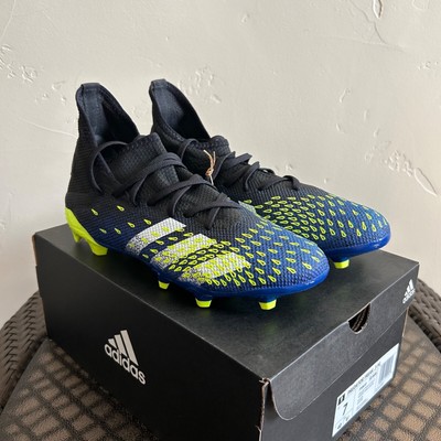 Adidas men's Predator Freak 3 Demonscale turf soccer shoes black/blue size 7