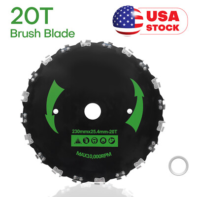 2Pcs 9'' Chainsaw Tooth Brush Blades 20T For Bush Cutter Weed Eater Trimmer Head