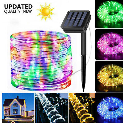 Solar Rope Tube Lights 100 LED 33ft Strip Waterproof Outdoor Landscape Lighting