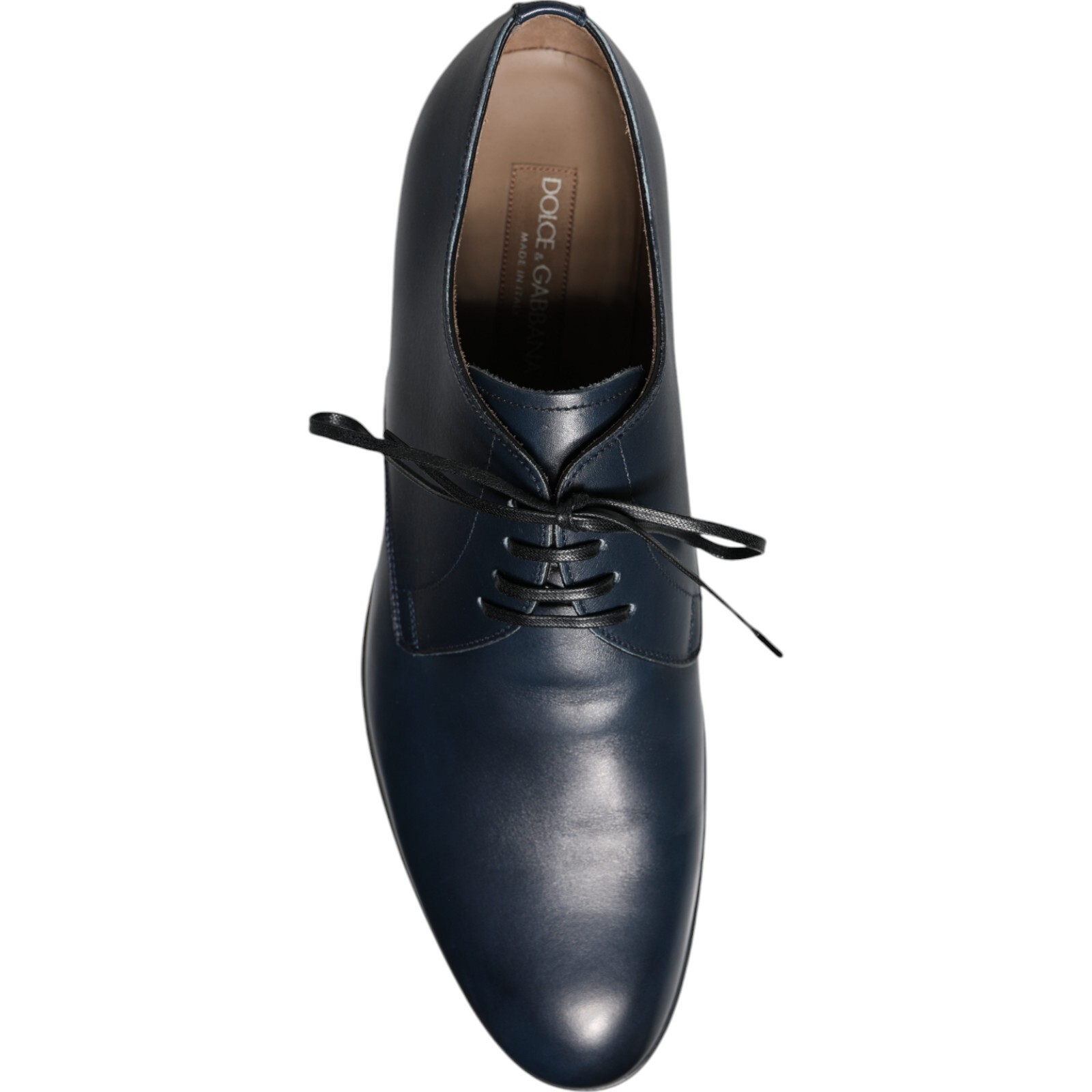 Pre-owned Dolce & Gabbana Shoes Navy Blue Leather Derby Dress Formal Men Eu42 / Us9 620usd