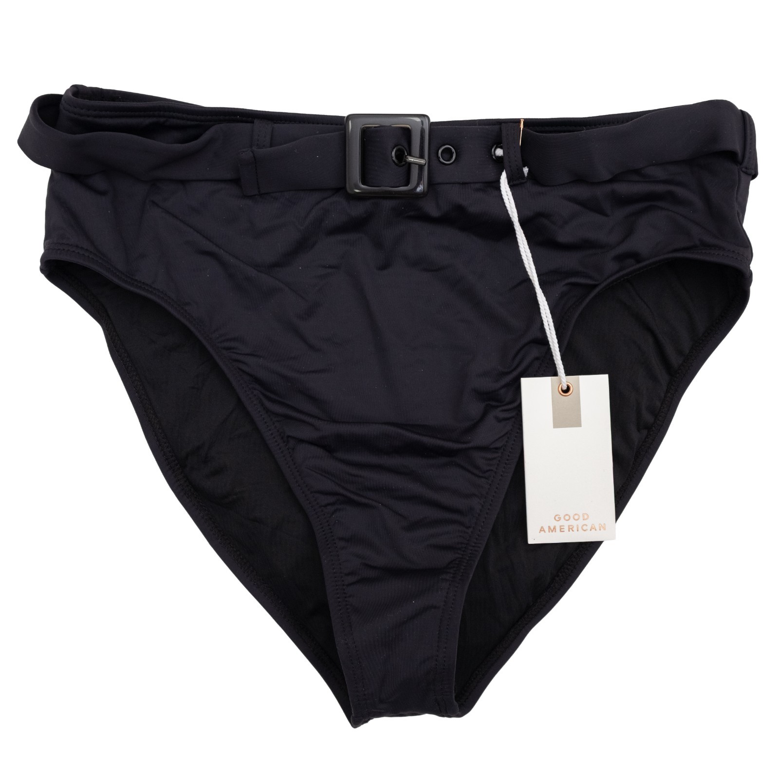 GOOD AMERICAN Black Belted Bikini Bottom Size 3 NWT