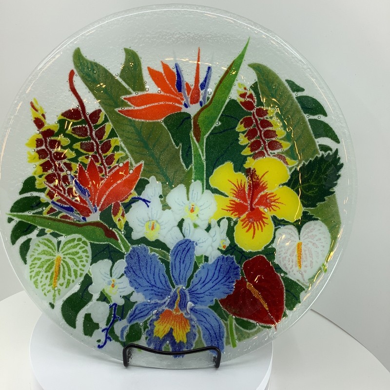 Fused Glass Plate Stunning Art Glass