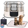 Dog Playpen with Waterproof pad,Portable Pet Crate Kennel Tent,Cat Cages Indoor Breathable Mesh Collapsible Dog Crates Playpen for Dogs Cat and Rabbit Travel Indoor and Outdoor(Large, Beige)