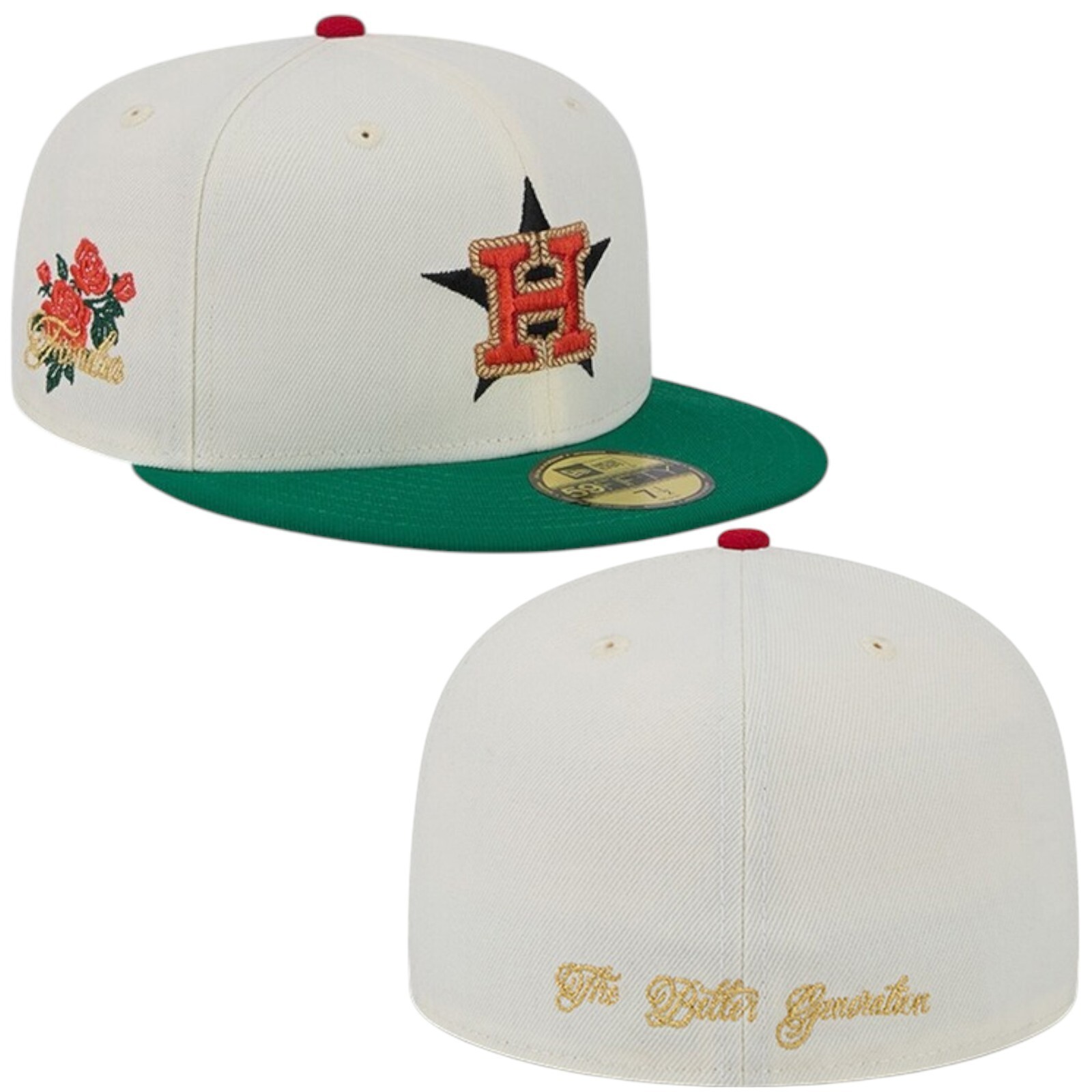 New Era Houston Astros Familia 59FIFTY Fitted Hat Cap Roses Patch