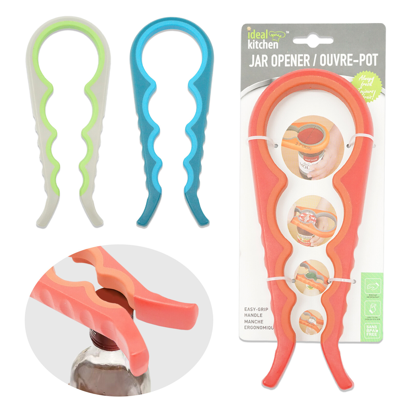 Multi Function Can Opener Bottle Opener Jar Opener Easy to Use for Weak Hands