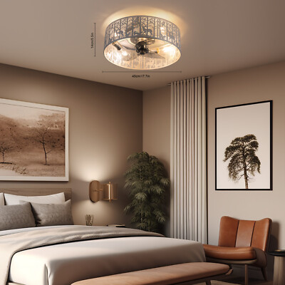 Modern Round Ceiling Fan w/LED Light Remote Control Chandelier Ceiling Fan Lamp