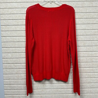 Marine Layer Jess Cashmere Blend Long Sleeve Crewneck Sweater Fire Red XL $110