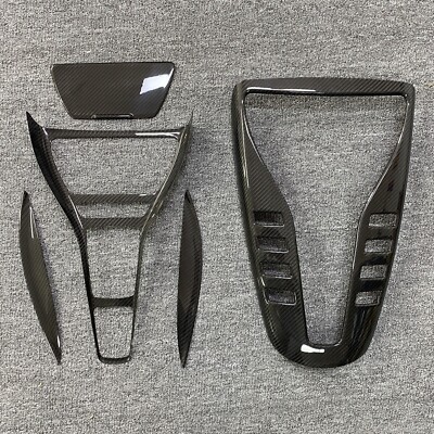 5*Real Carbon Fiber Interior Console Gear Panel Trim Set For Benz GT53 GT43 GT63