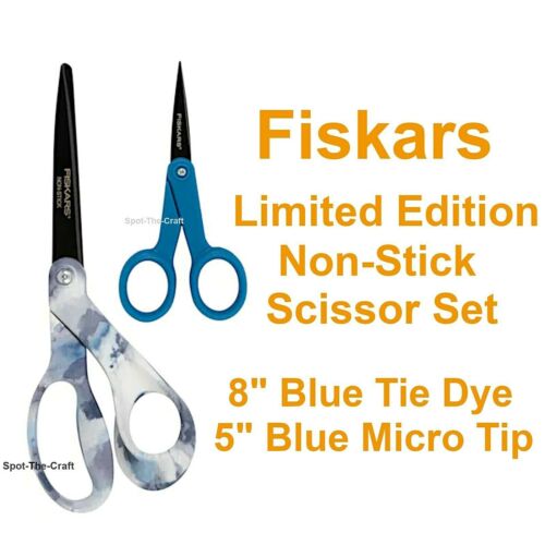 Fiskars Non Stick Limited Edition Scissors Tie Dye 8 Inches and Blue Micro Tip 5