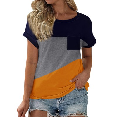 Women's T Shirt Tee Printed Short Sleeve Pocket Daily Weekend Fashion Basic