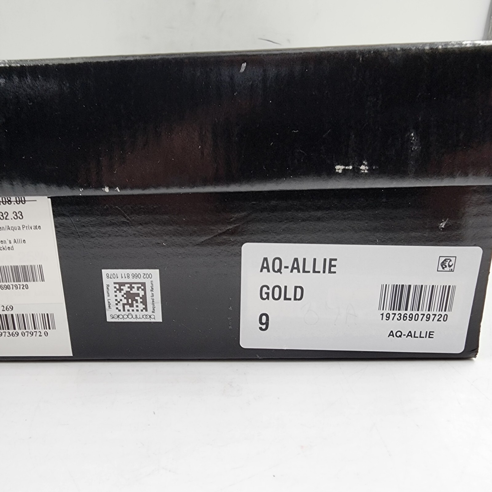 AQUA Allie Strappy Buckled Mid Heel Sandals Women's 9M Gold Open Square Toe - Picture 14 of 14
