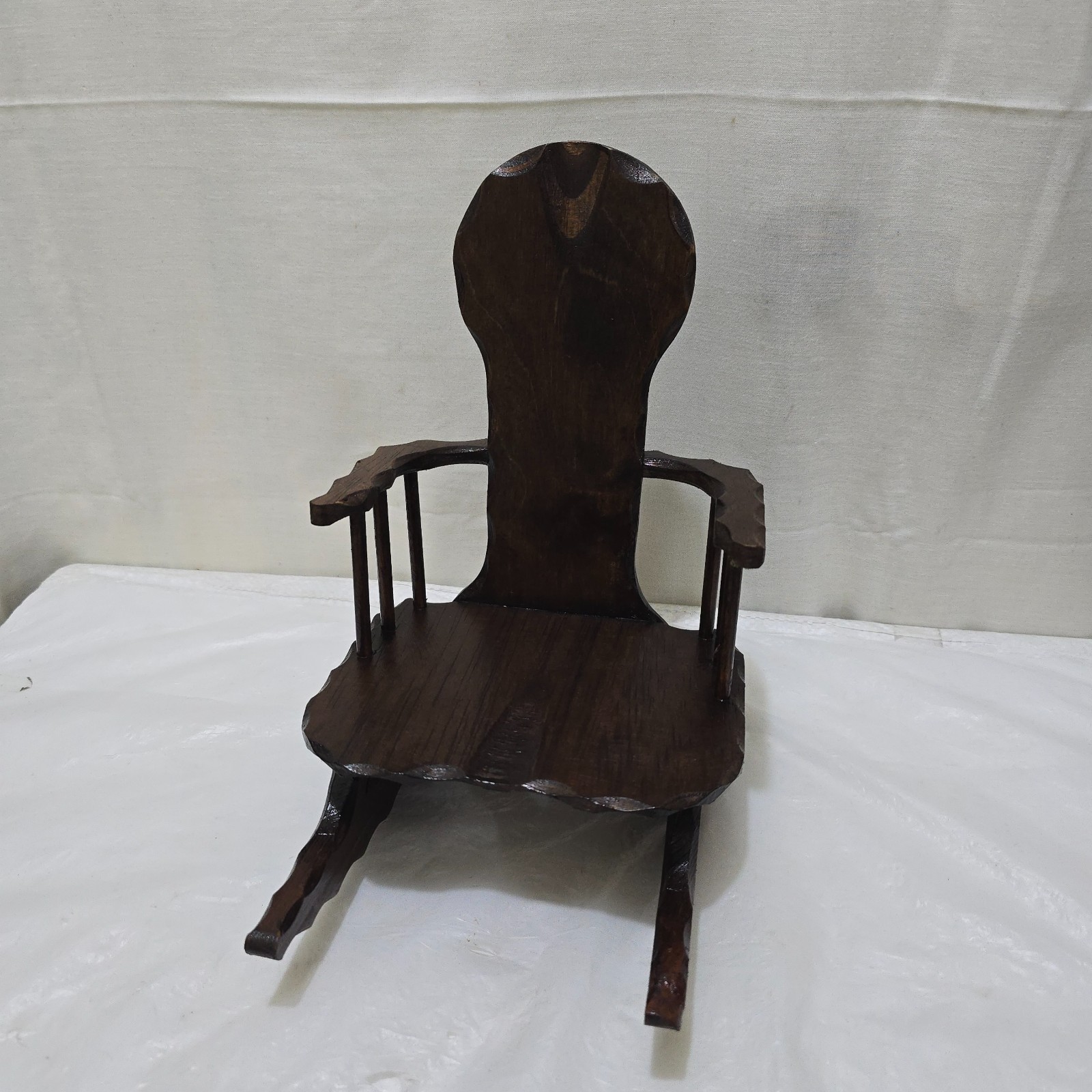 Vintage Wooden Rocking Chair bear  /  Dolls Furniture 26 cm Tall High at backVGC