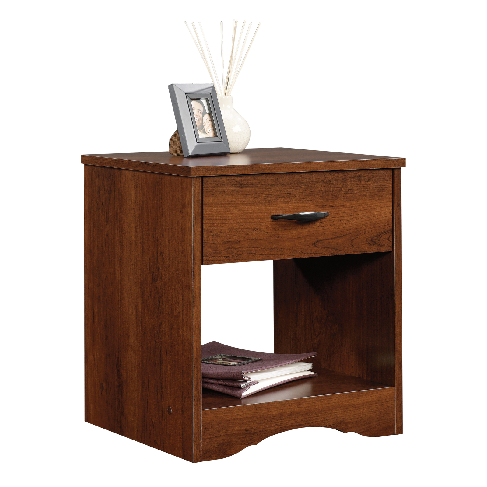 Modern Night Stand Bed Side Lamp Table Shelf Wood Simple Bedroom