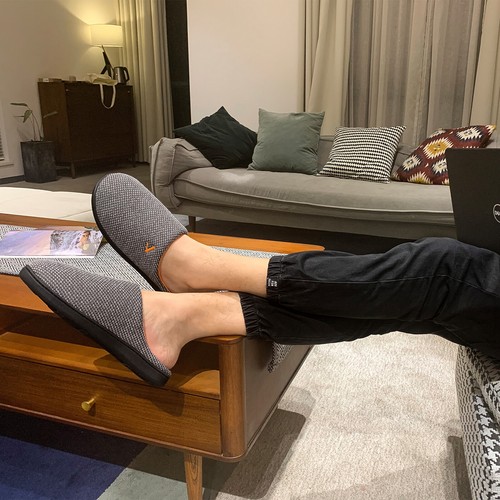 Mens Memory Foam Slippers Cozy Two-Tone House Shoes Slip on Clogs Indoor Outdoor