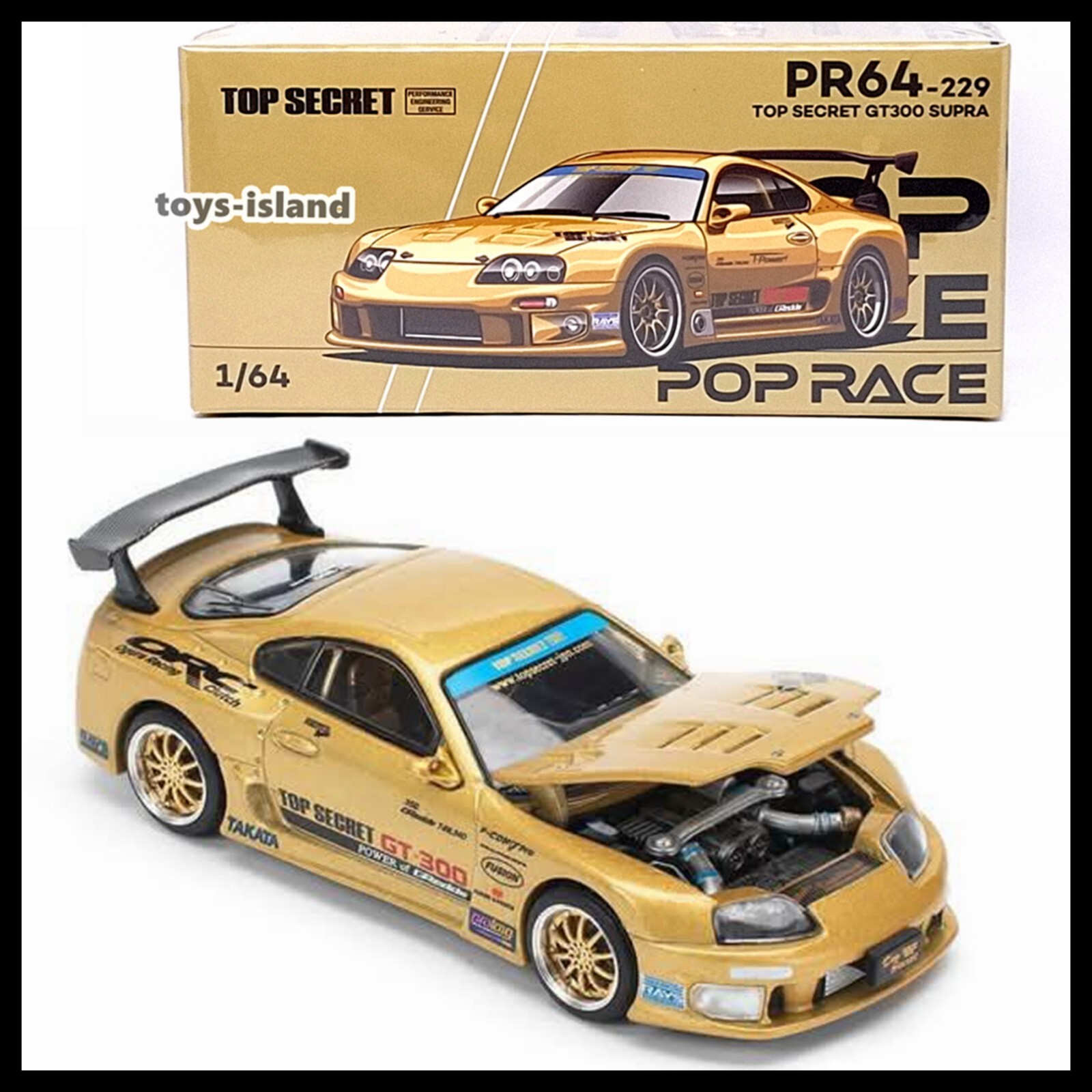 POPRACE PR64-229 1/64 Top Secret GT300 Supra POP RACE Toyota