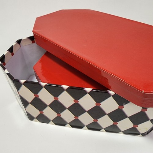 Decorative Black, White and Red Gift Box Set of 3 - 2" to 3" Tall
