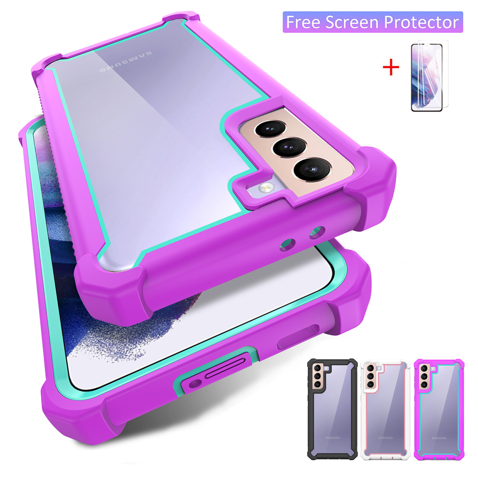For Samsung Galaxy S21 / Plus / Ultra 5G Case Shockproof Silicone Rugged Cover eBay