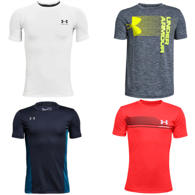 Under Armour Boys T Shirt Sports Training UA Polyester T Shirt New