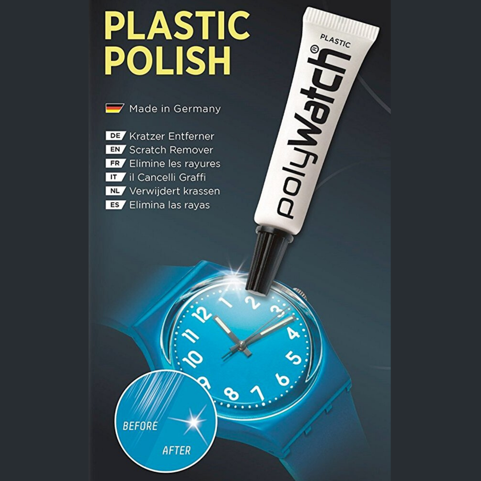Polywatch Watch Glass Scratch Repair Remover Plastic Acrylic Face Polish Cleaner