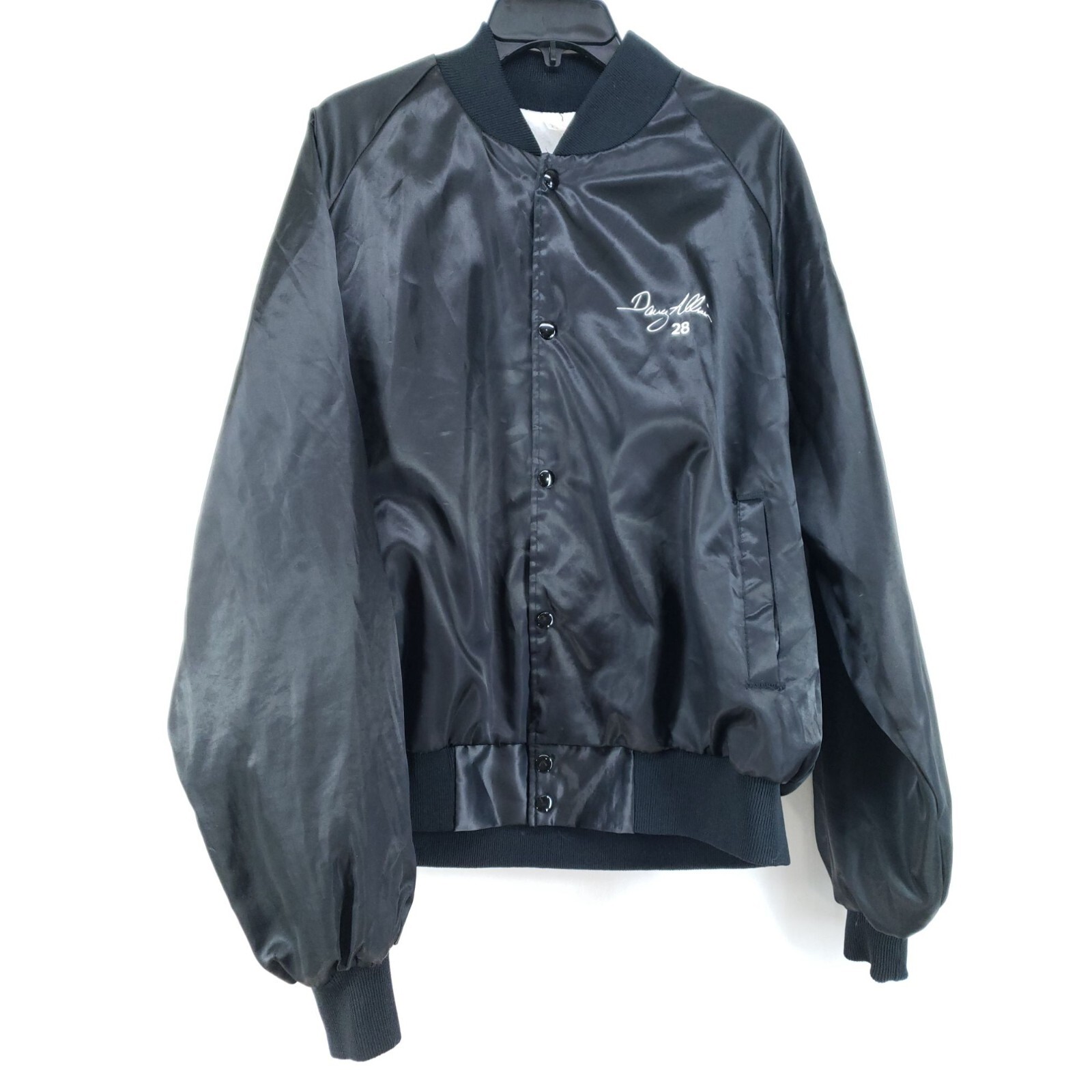Vintage Davie Alison Satin Bomber Jacket Men's Size XL Black