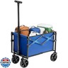 NEWBULIG Collapsible Wagon Cart with Wheels Foldable - Folding Utility Heavy Duty Wagons Carts for Grocery Sports Garden Shopping Camping Wheelbarrows
