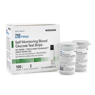 McKesson TRUE METRIX Blood Glucose Diabetic Test Strips 100 Count 06-R3051-41