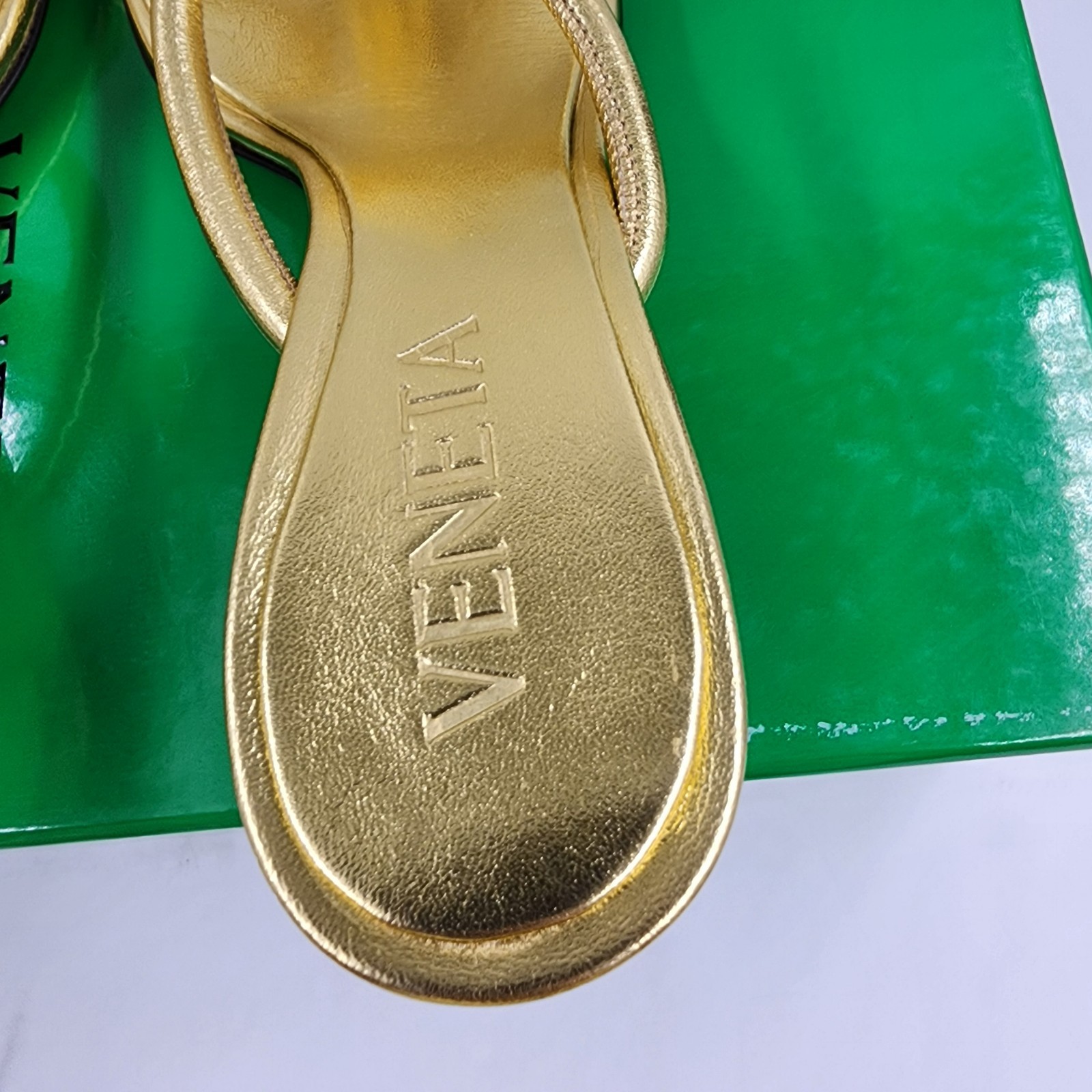 Bottega Veneta Kitten Heel Blink Mule Sandals Women's 35.5