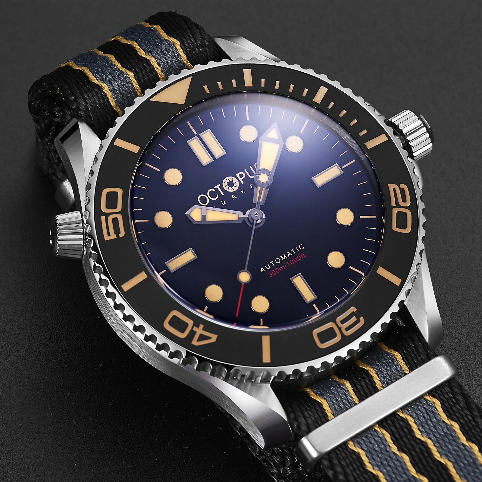 Pre-owned Octopus Men Pilot Watch Mens Automatic Watches 30bar Mechanical Pt5000 Luminous