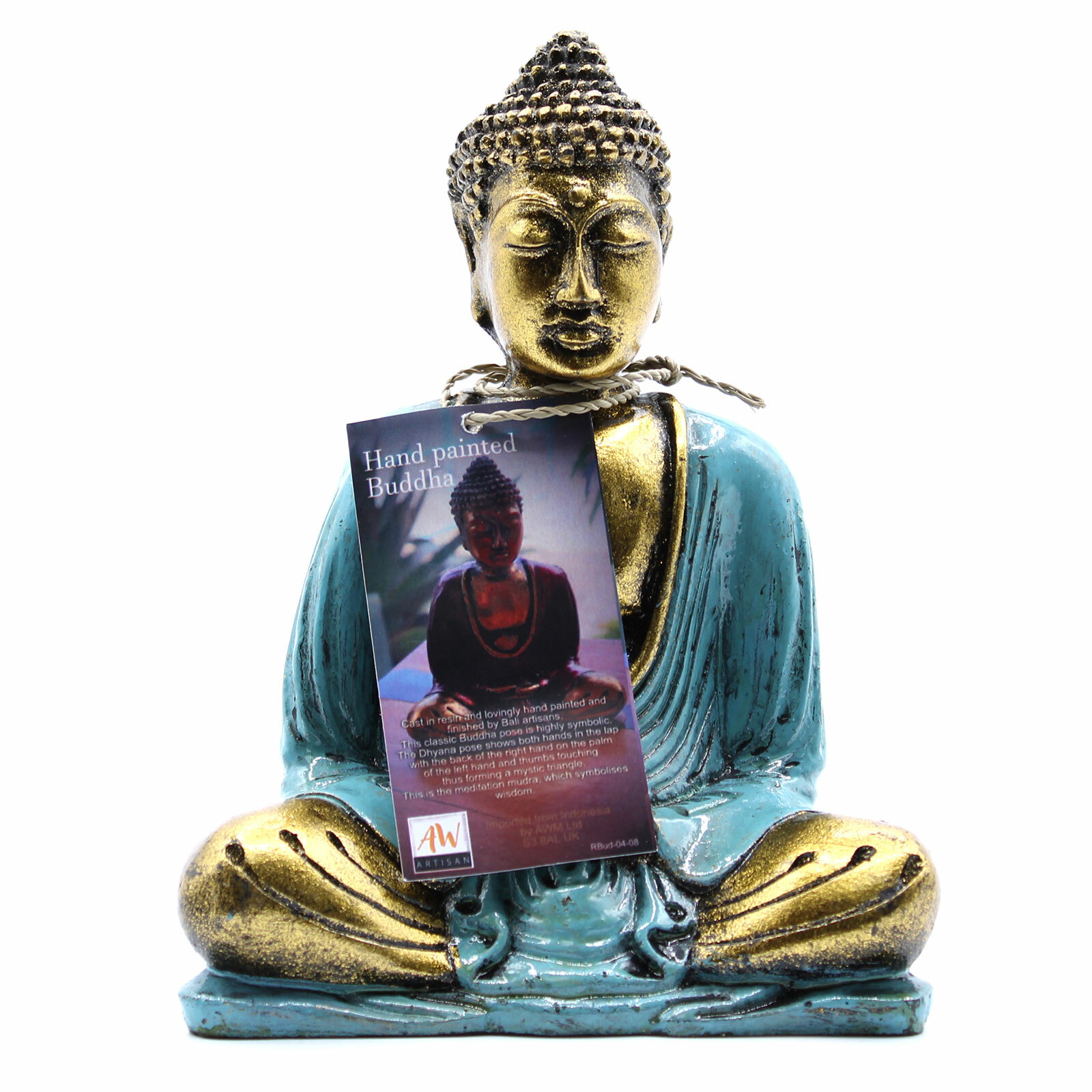 Hand Painted Buddha Statue Figurine Symbolic Ornament Medium Large - Picture 5 of 17