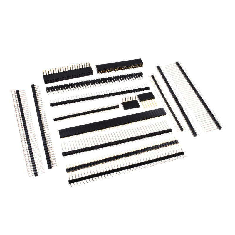 Pin Header Strip 3-40 Pin 1.27-2.54mm Round Straight/right Angle Male Female A3g