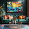 500 Piece Puzzles for Adults Clearance, Tropical Paradise Dolphins Ocean Sunset Scene, Difficult Jigsaw Puzzle Challenging, Art Puzzle for Gift Party Games Family Fun