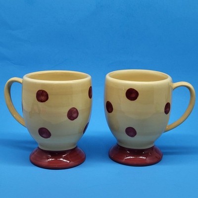 Southern Living Siena Polka Dot Pedestal Mugs By Artist Gail P...
