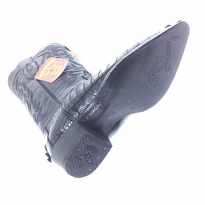 Pre-owned Los Altos Boots 990105 Black Los Altos Caiman Tail Cowboy Boots J-toe, See Note