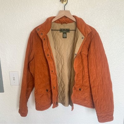 Vintage Eddie Bauer Orange Corduroy Quilted Relaxed fit Gorpcore Jacket XXL