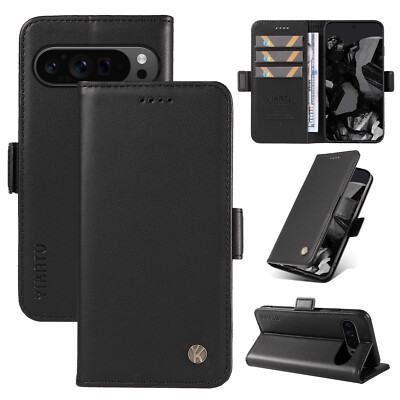 Magnetic Leather Card Wallet Side Buckle Phone Cover For Google Pixel 9 Pro 8A