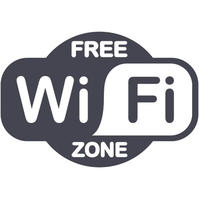 Free WiFi Zone Logo 12'' Vinyl Decal Window Sticker Business Restaurant Coffee